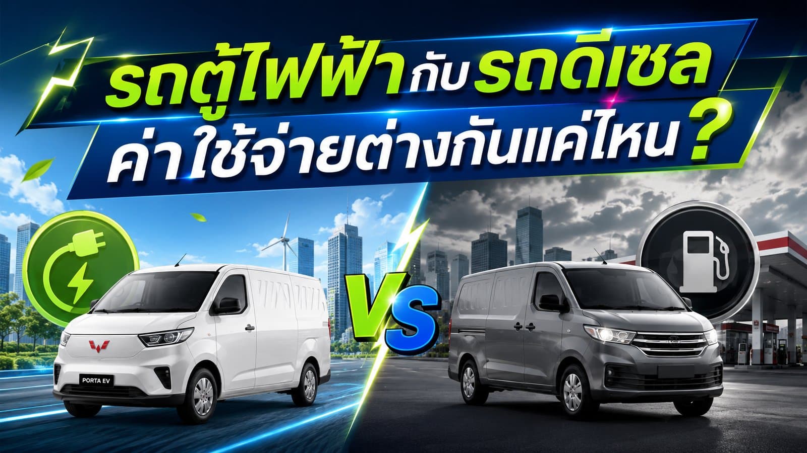 รถตู้ไฟฟ้ากับรถดีเซล ค่าใช้จ่ายต่างกันแค่ไหน?